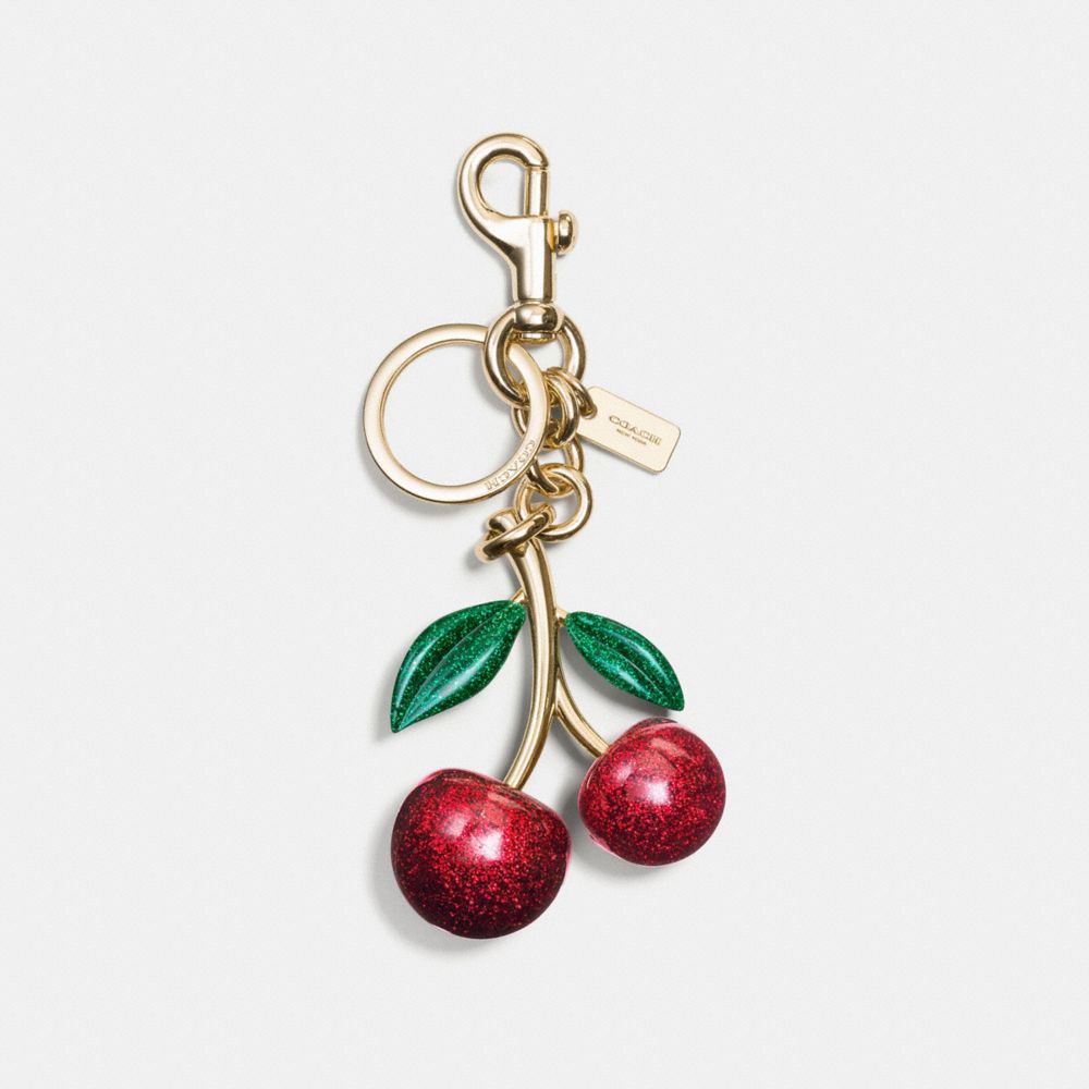 RESIN CHERRY BAG CHARM - GOLD/RED - COACH F58516