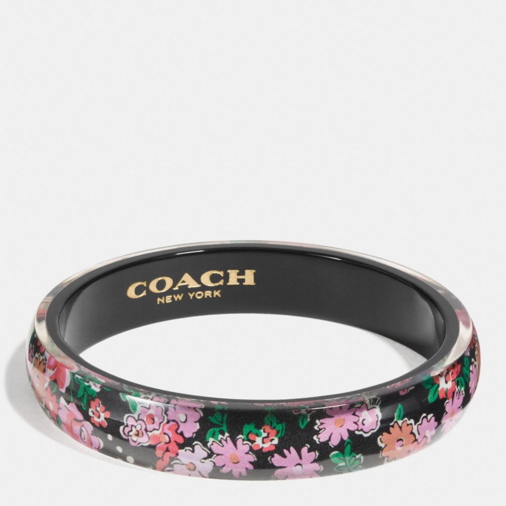 COACH F58521 - RESIN FLORAL BANGLE BLACK STRAWBERRY