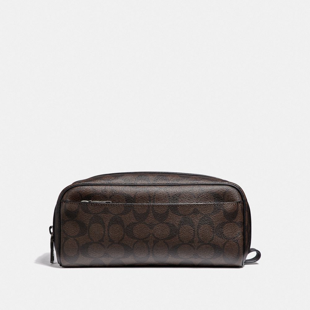 COACH TRAVEL KIT IN SIGNATURE CANVAS - MAHOGANY/BLACK/BLACK ANTIQUE NICKEL - F58540