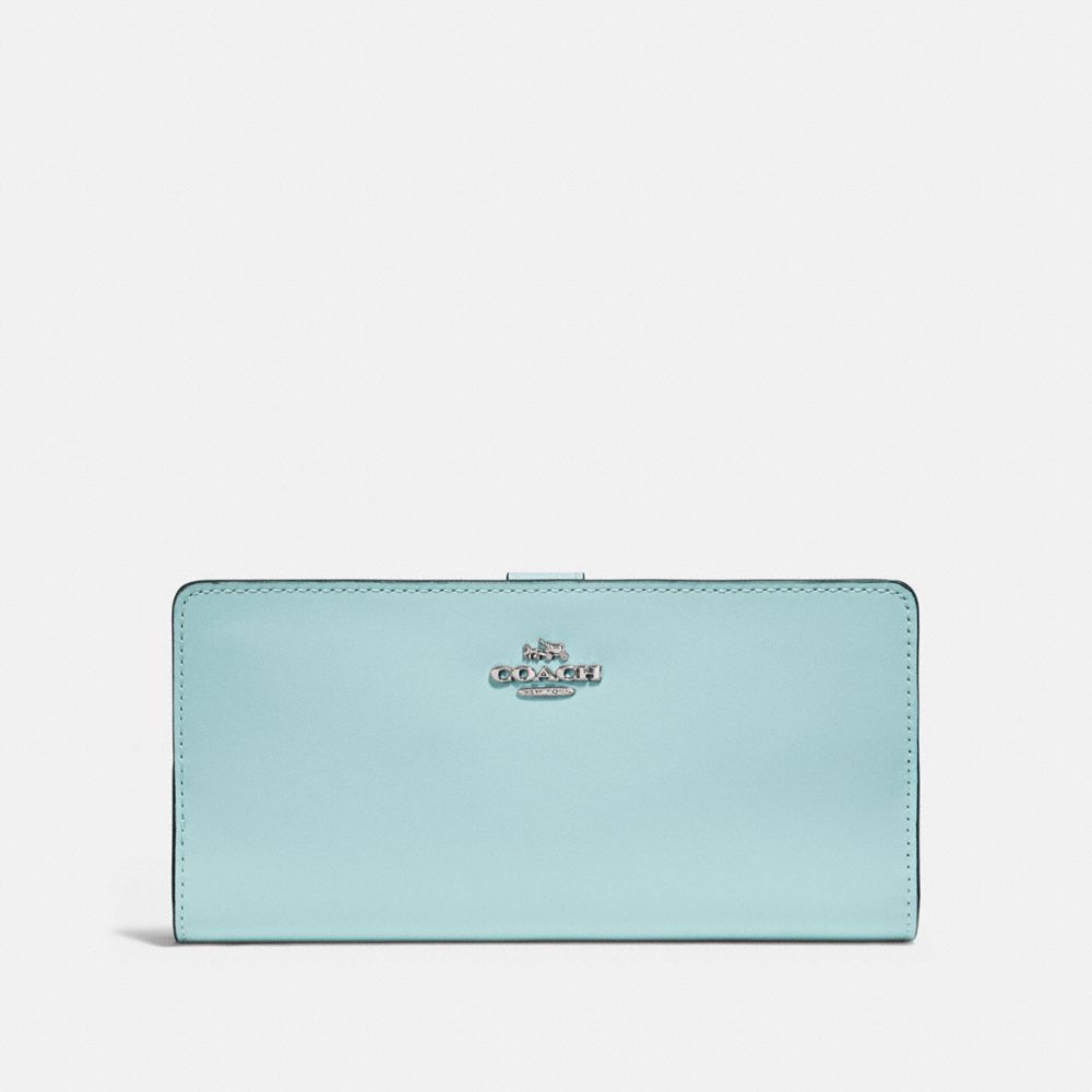 COACH F58586 - SKINNY WALLET SV/LIGHT TURQUOISE