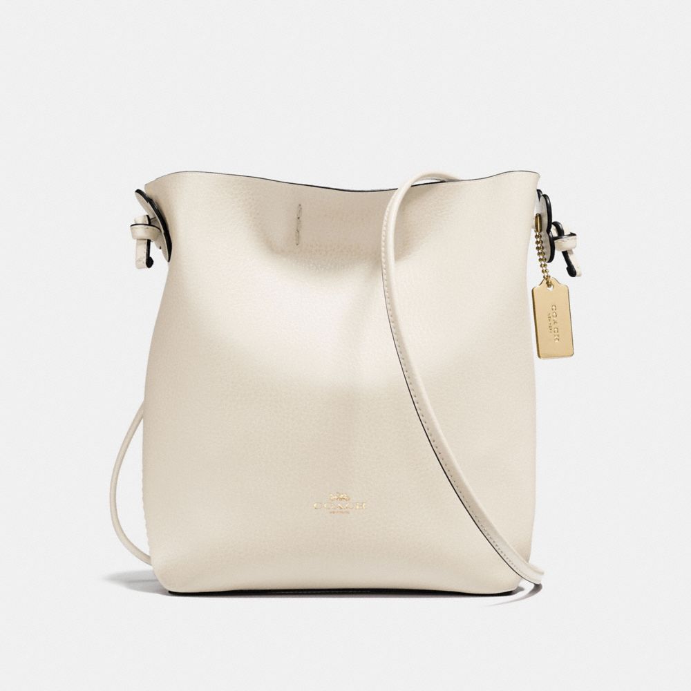 DERBY CROSSBODY IN PEBBLE LEATHER - f58661 - IMITATION GOLD/CHALK NEUTRAL