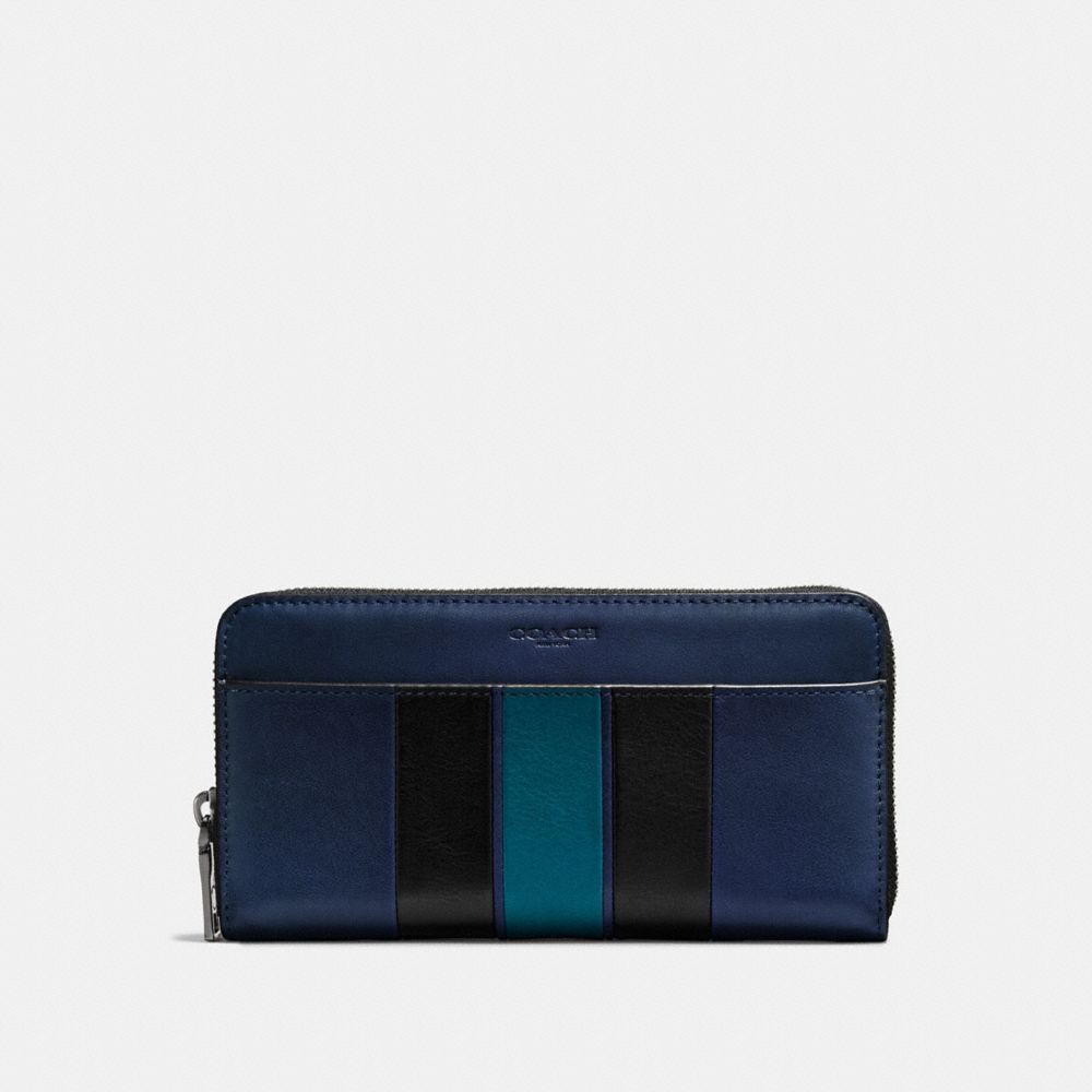 ACCORDION WALLET WITH VARSITY STRIPE - MIDNIGHT/BLACK/DARK DENIM - COACH F58692