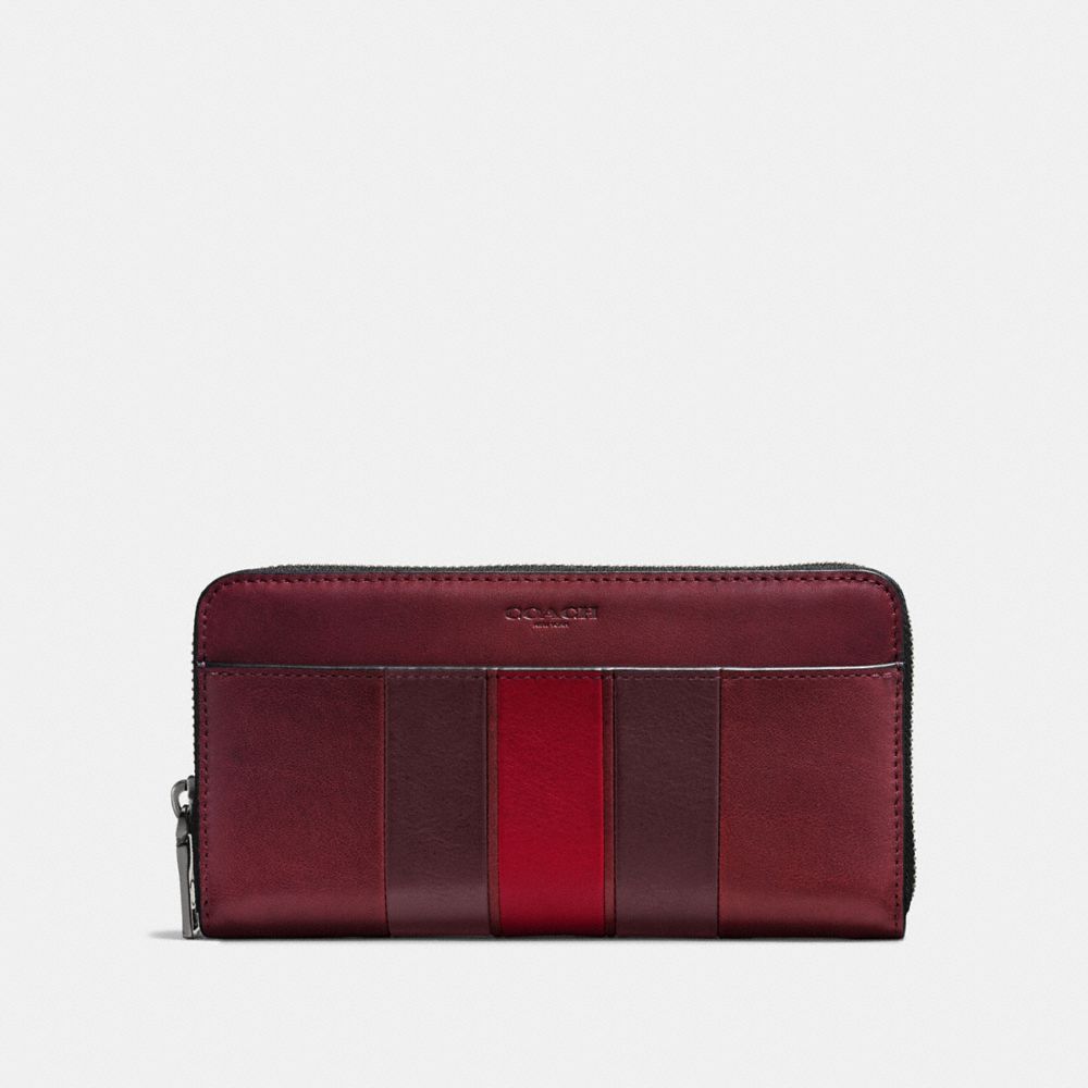 COACH F58692 Accordion Wallet With Varsity Stripe BRICK RED/OXBLOOD/CHERRY