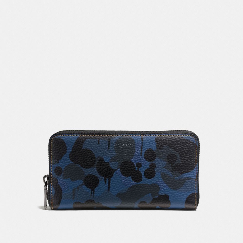 COACH F58693 - ACCORDION WALLET WITH DENIM WILD BEAST PRINT DENIM WILD BEAST/YELLOW