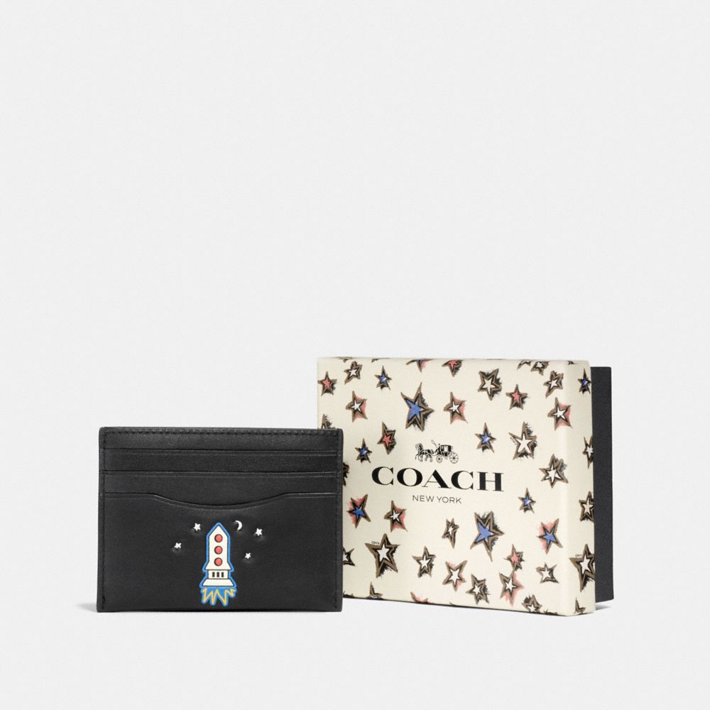 COACH BOXED CARD CASE - SV/BLACK - F58715