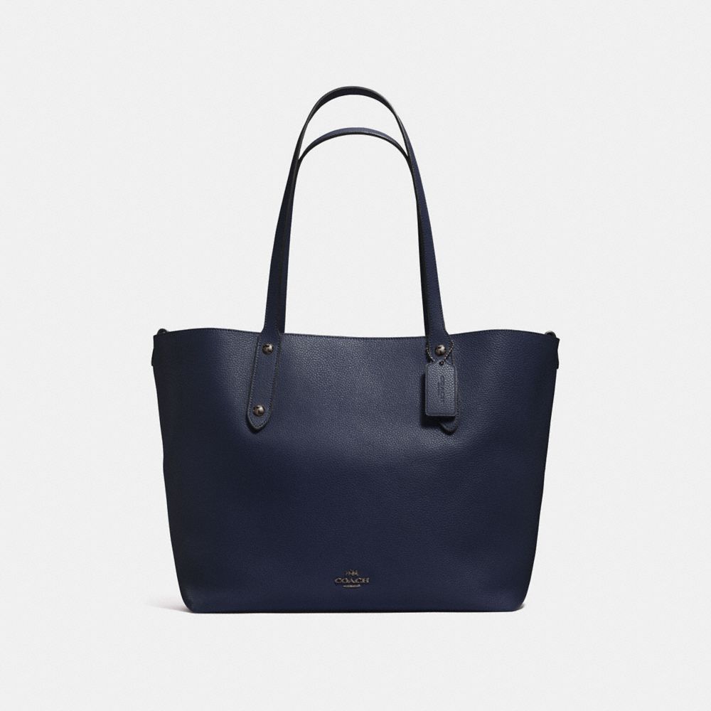 LARGE MARKET TOTE - COACH f58737 - Navy/Teal/Dark Gunmetal