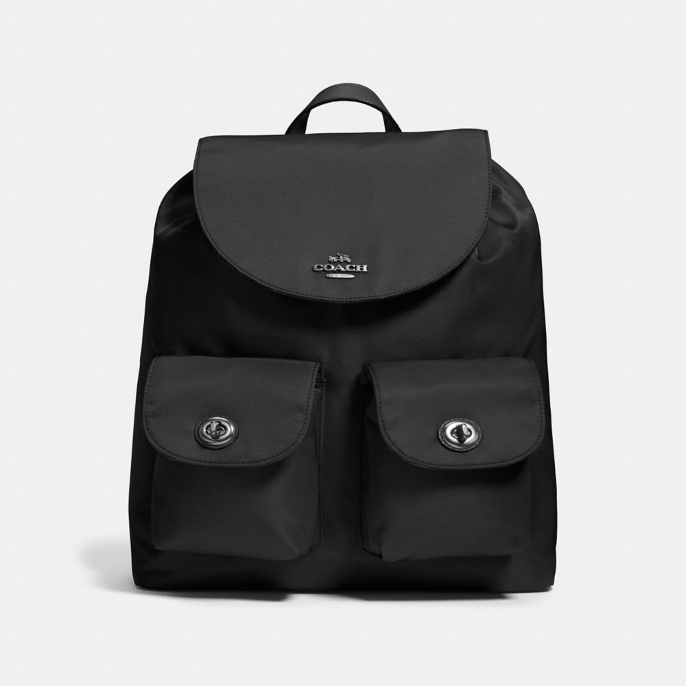 COACH F58814 Nylon Backpack ANTIQUE NICKEL/BLACK