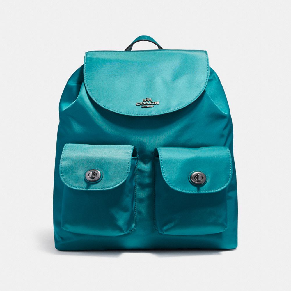 NYLON BACKPACK - f58814 - BLACK ANTIQUE NICKEL/DARK TEAL