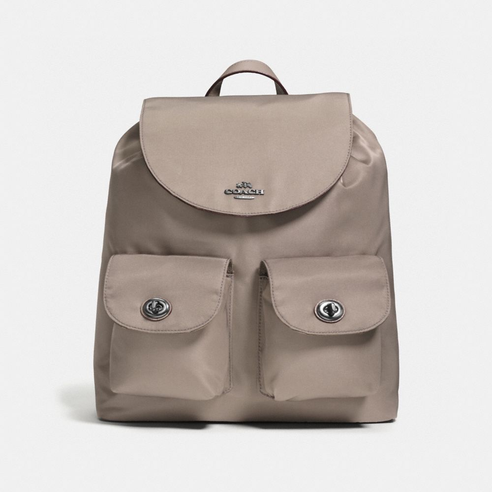 COACH F58814 Nylon Backpack ANTIQUE SILVER/FOG