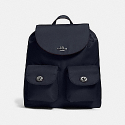 COACH F58814 Nylon Backpack ANTIQUE NICKEL/MIDNIGHT