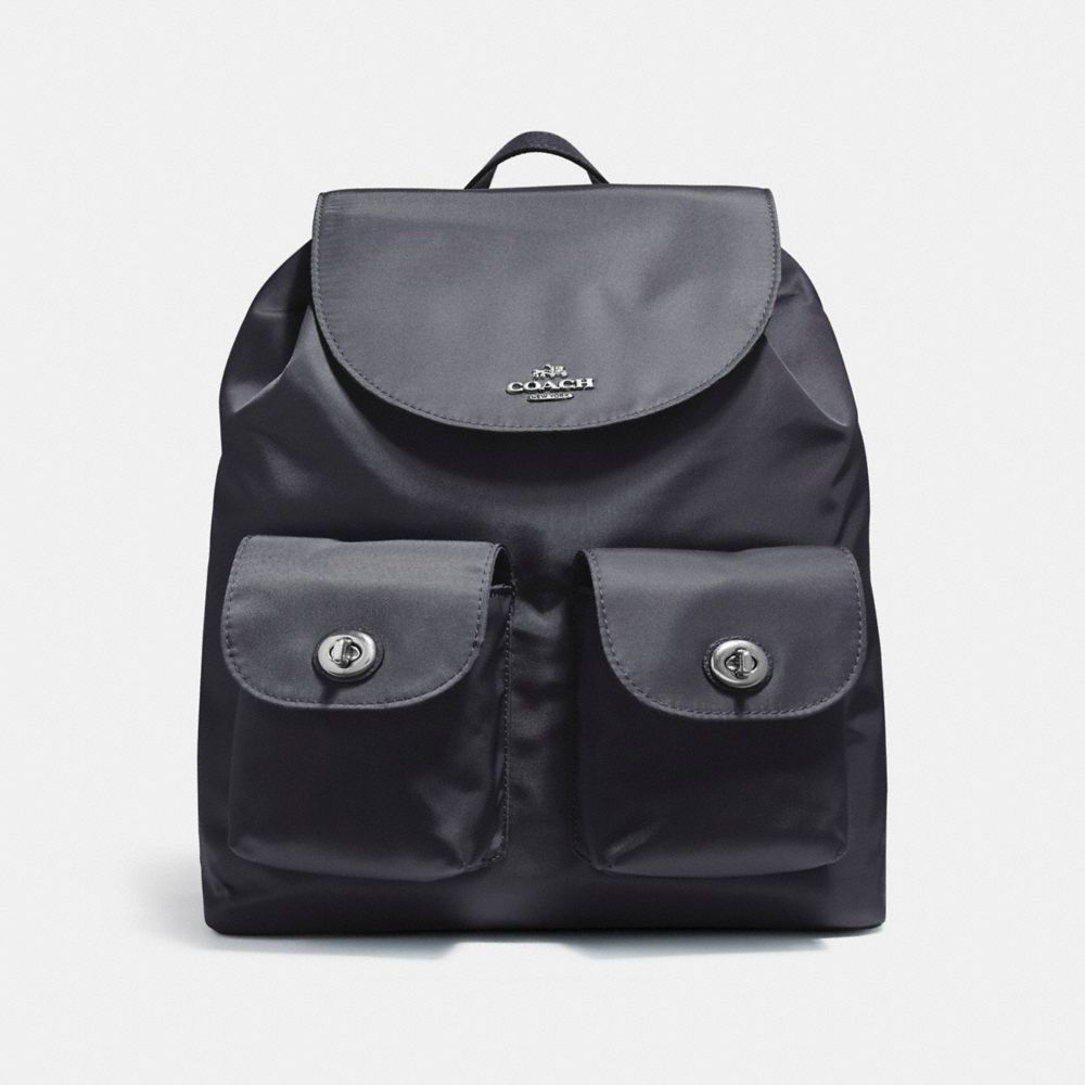 COACH F58814 Nylon Backpack SILVER/BLACK