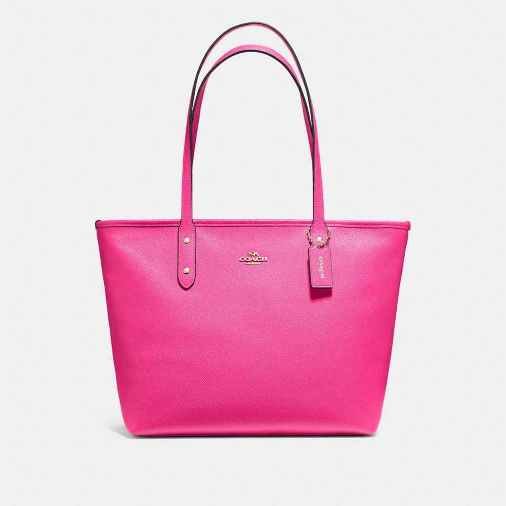 CITY ZIP TOTE - F58846 - PINK RUBY/GOLD