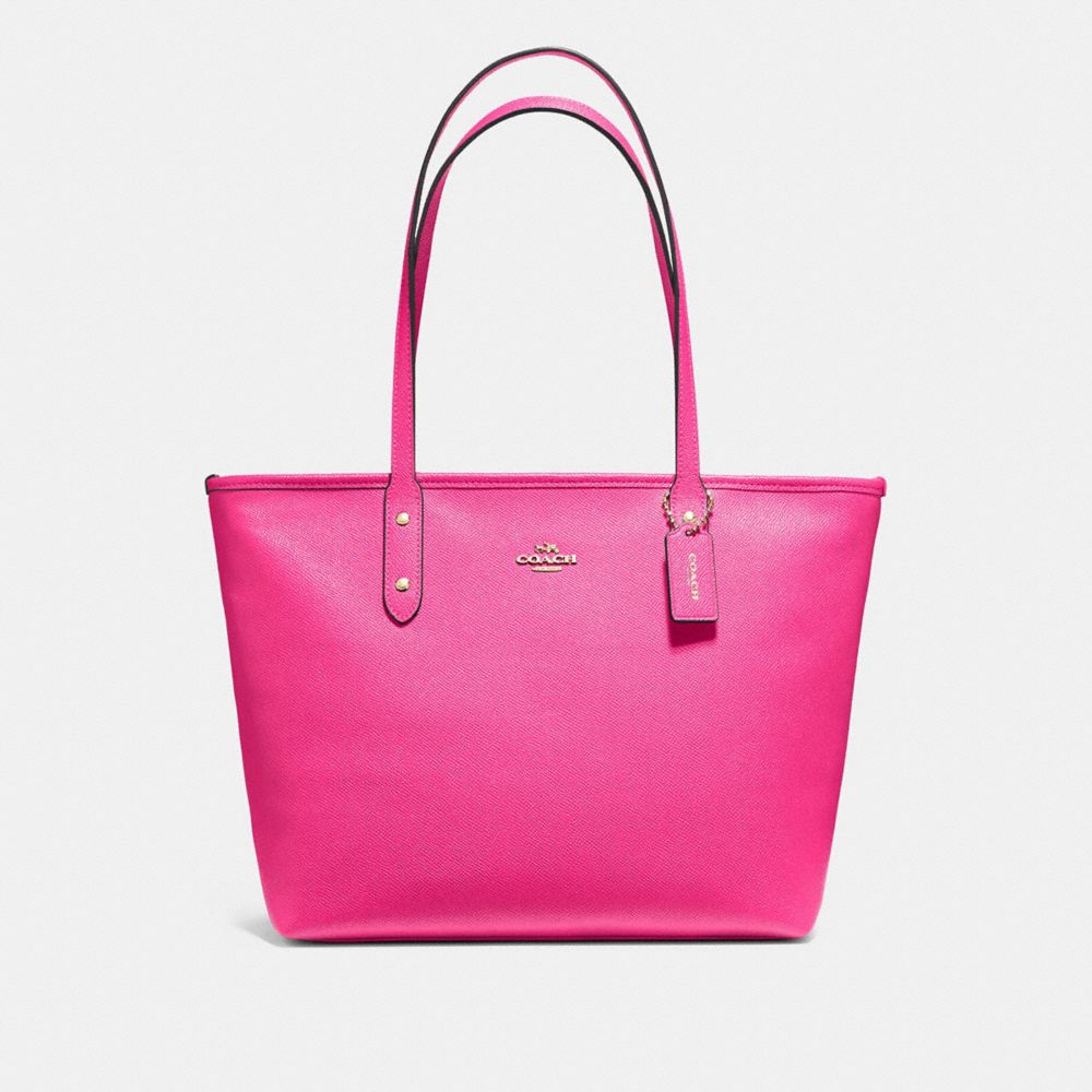 COACH F58846 City Zip Tote PINK RUBY/GOLD