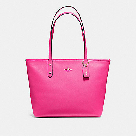 COACH F58846 CITY ZIP TOTE PINK-RUBY/GOLD