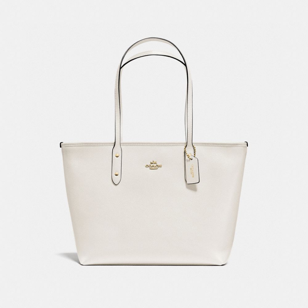 COACH F58846 City Zip Tote CHALK/LIGHT GOLD