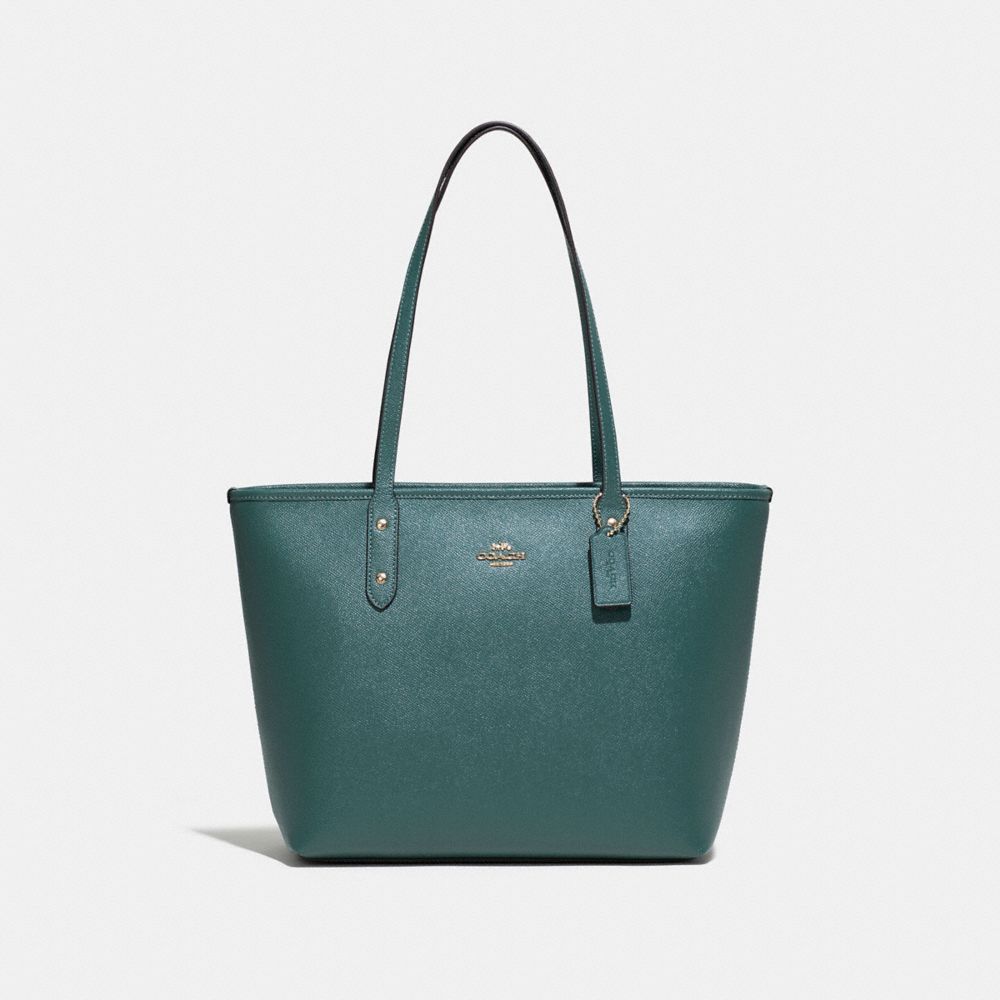 CITY ZIP TOTE - DARK TURQUOISE/LIGHT GOLD - COACH F58846