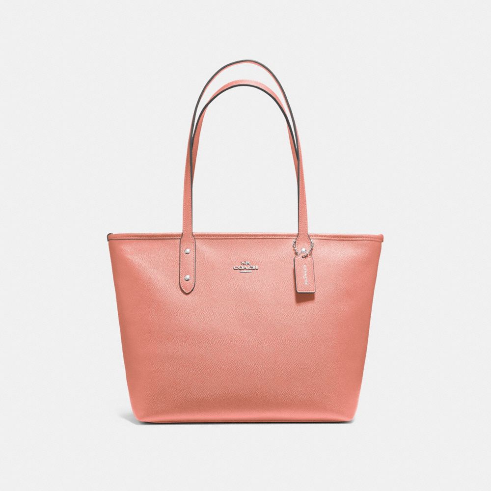 CITY ZIP TOTE - F58846 - MELON/LIGHT GOLD