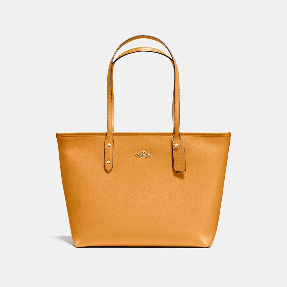 COACH f58846 CITY ZIP TOTE GOLDENROD/light gold