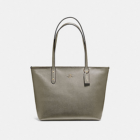COACH CITY ZIP TOTE - MILITARY GREEN/GOLD - F58846
