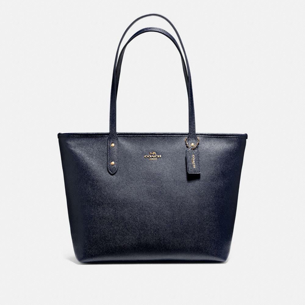 COACH F58846 - CITY ZIP TOTE - MIDNIGHT/LIGHT GOLD | COACH HANDBAGS