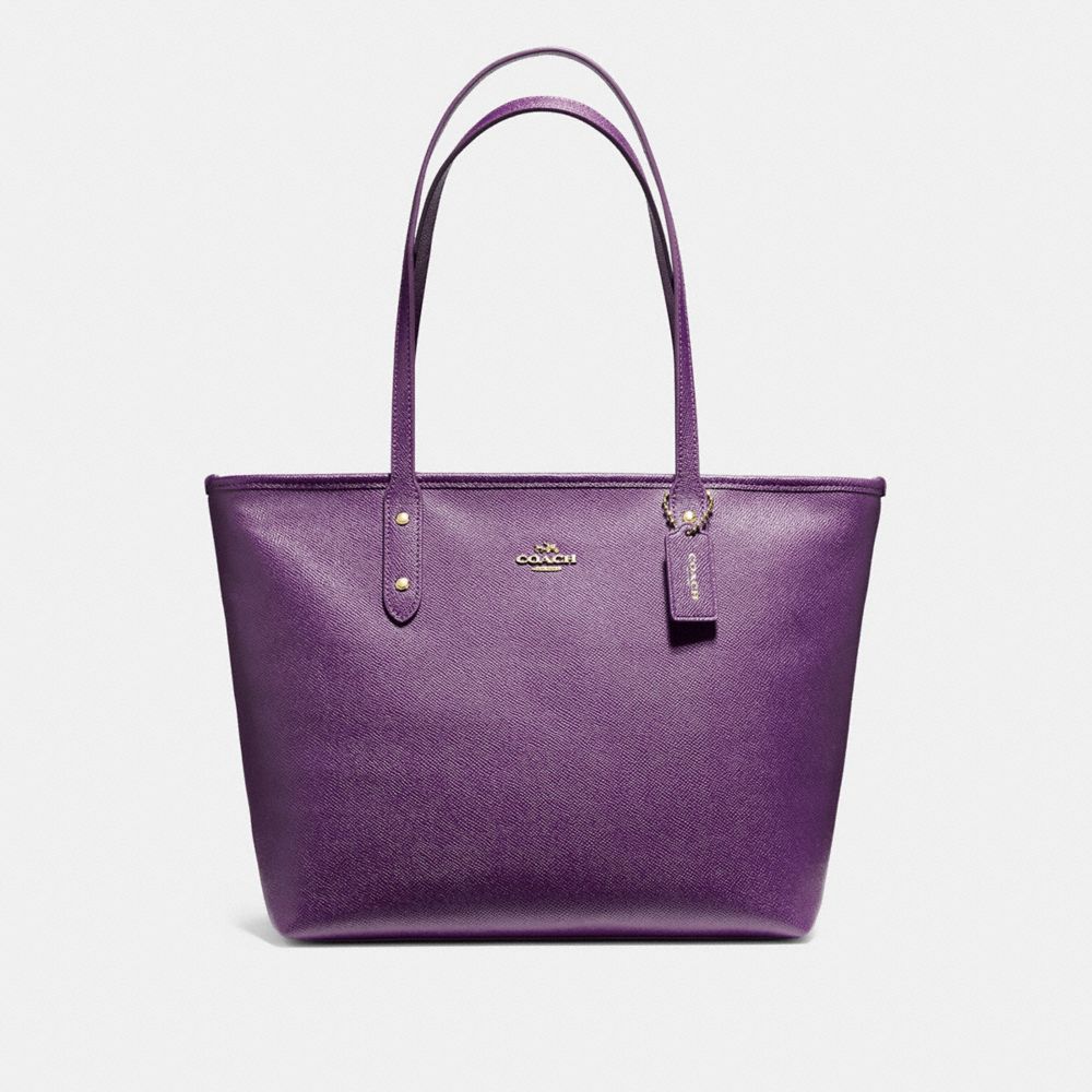 CITY ZIP TOTE - F58846 - GOLD/BLACKBERRY