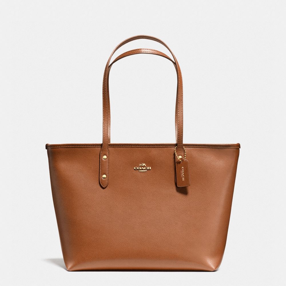 COACH HANDBAGS CITY ZIP TOTE IN CROSSGRAIN LEATHER F58846 LIGHT GOLD SADDLE M.TINGTINGCHEN.COM