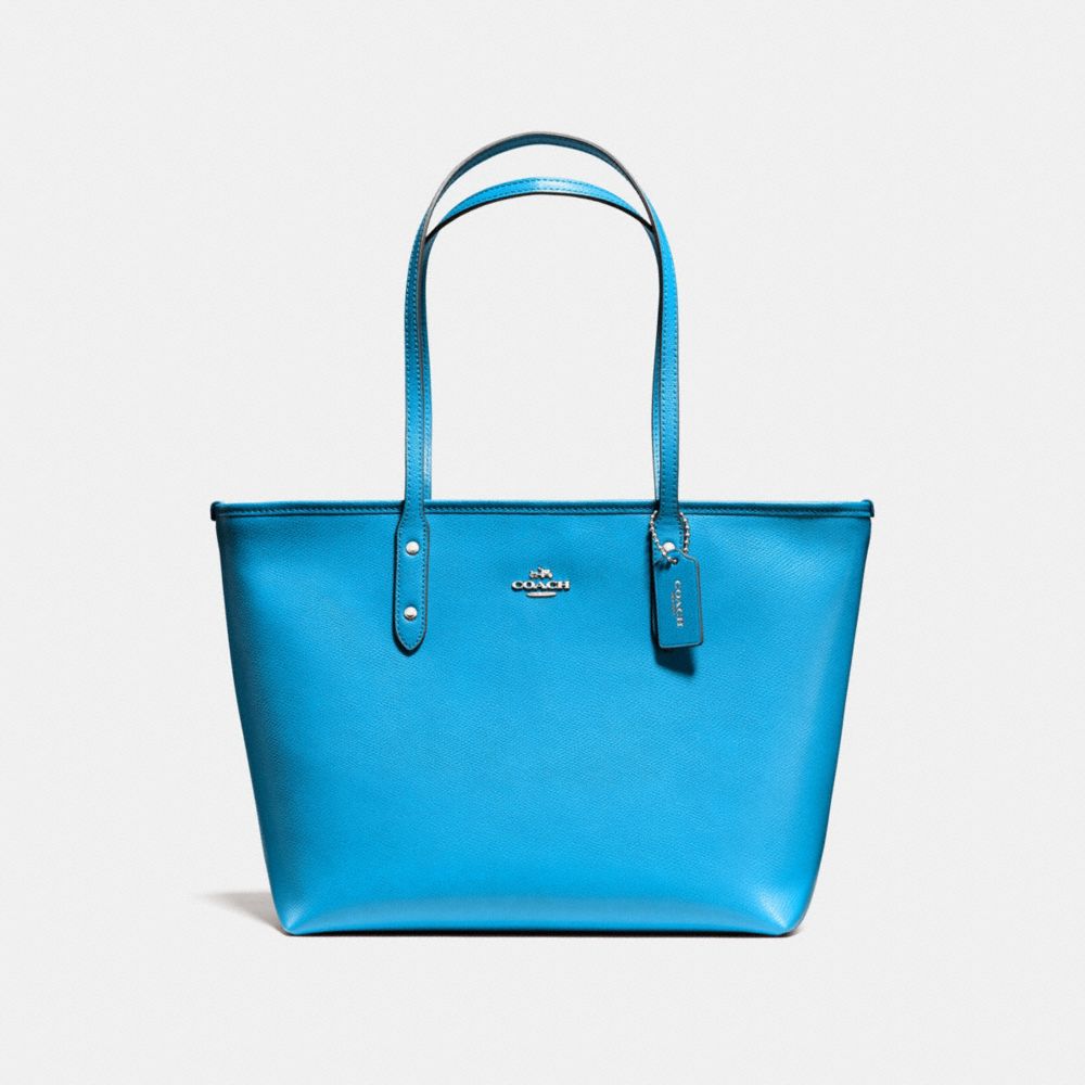 COACH F58846 CITY ZIP TOTE BRIGHT-BLUE/SILVER