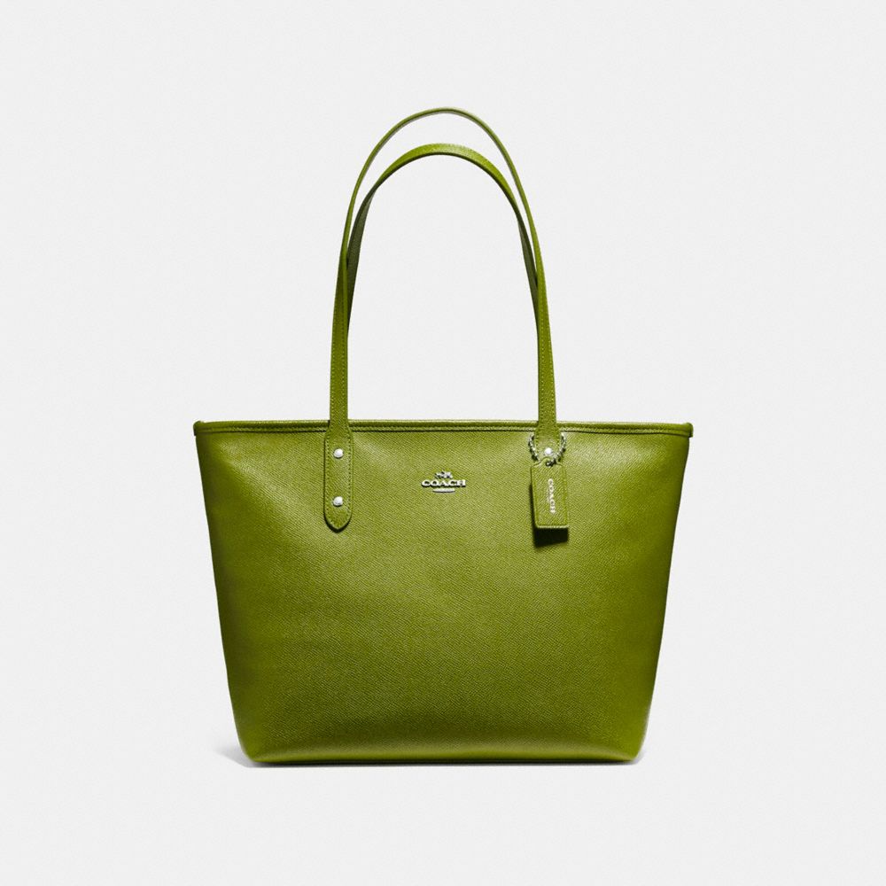 CITY ZIP TOTE - f58846 - YELLOW GREEN/SILVER