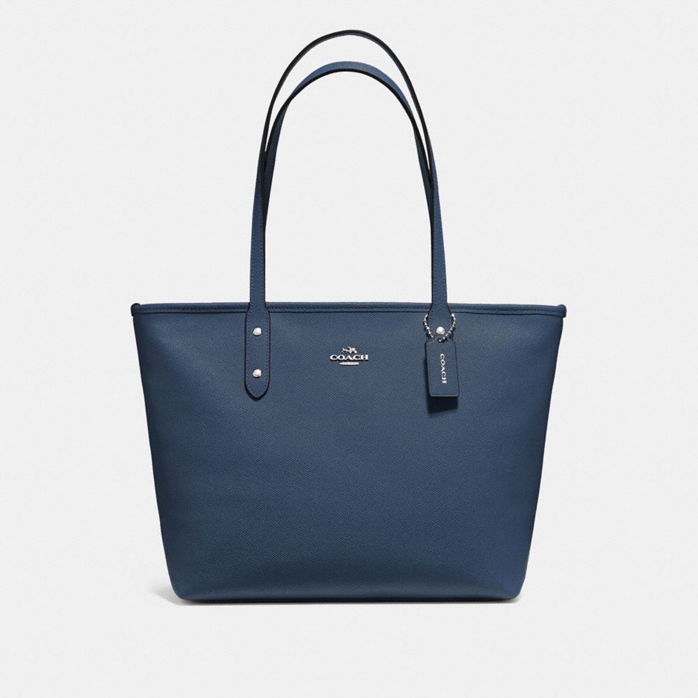 COACH CITY ZIP TOTE - DENIM/SILVER - F58846