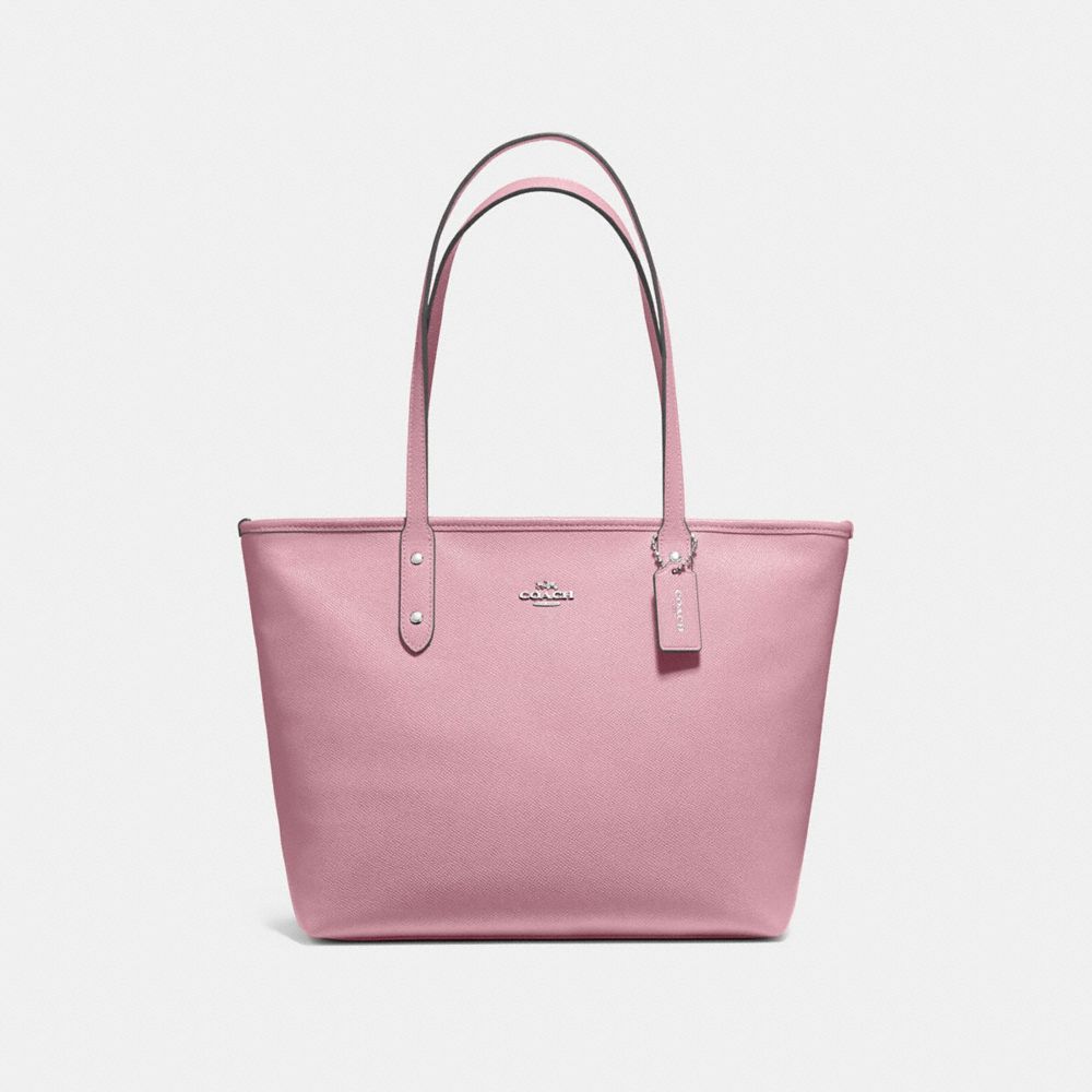 CITY ZIP TOTE - F58846 - DUSTY ROSE/SILVER