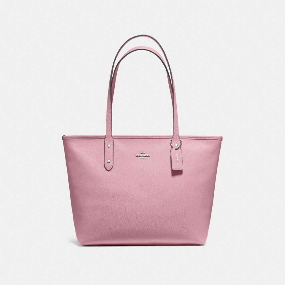 COACH F58846 CITY ZIP TOTE DUSTY ROSE/SILVER