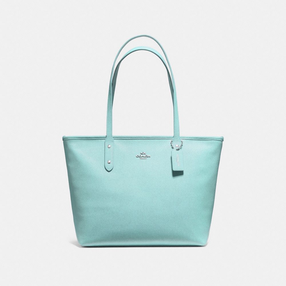 CITY ZIP TOTE - f58846 - SILVER/SEA GREEN