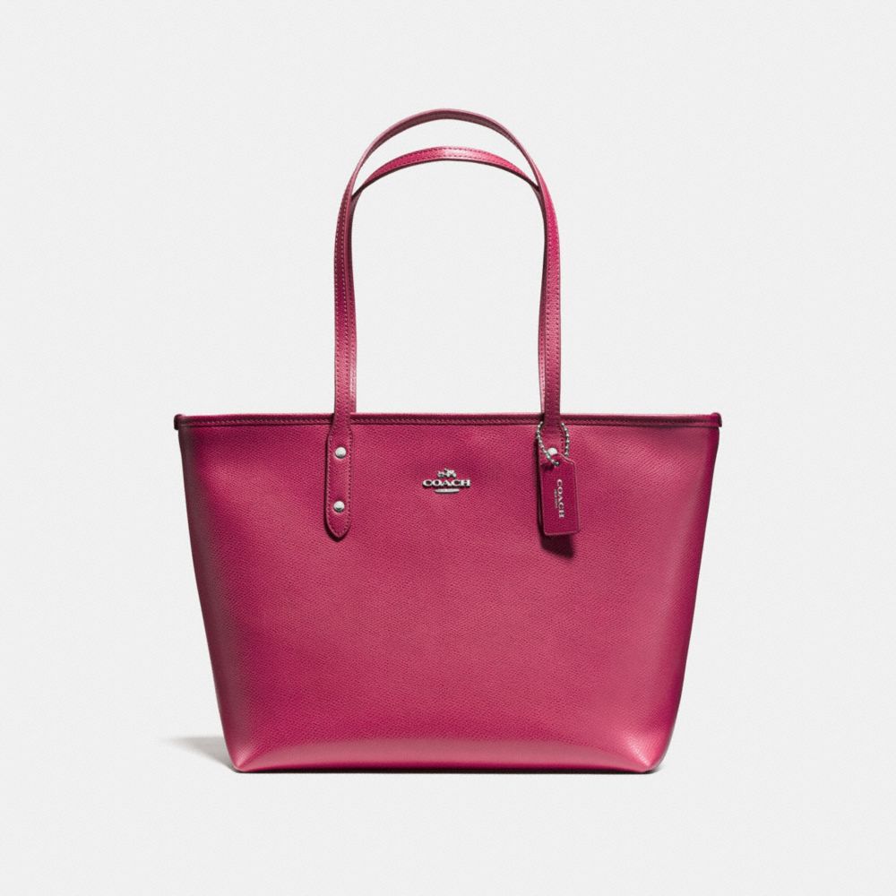 COACH CITY ZIP TOTE - SILVER/HOT PINK - F58846