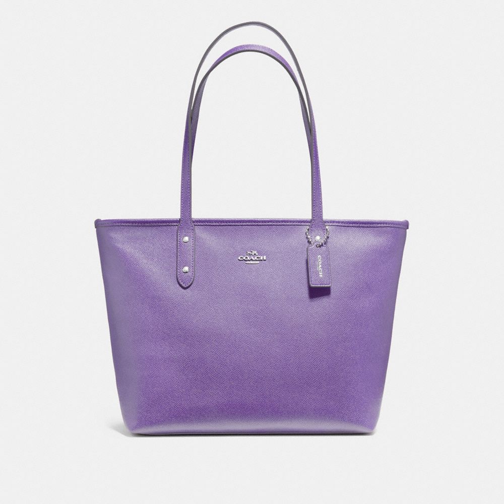 COACH F58846 CITY ZIP TOTE LIGHT-PURPLE/SILVER