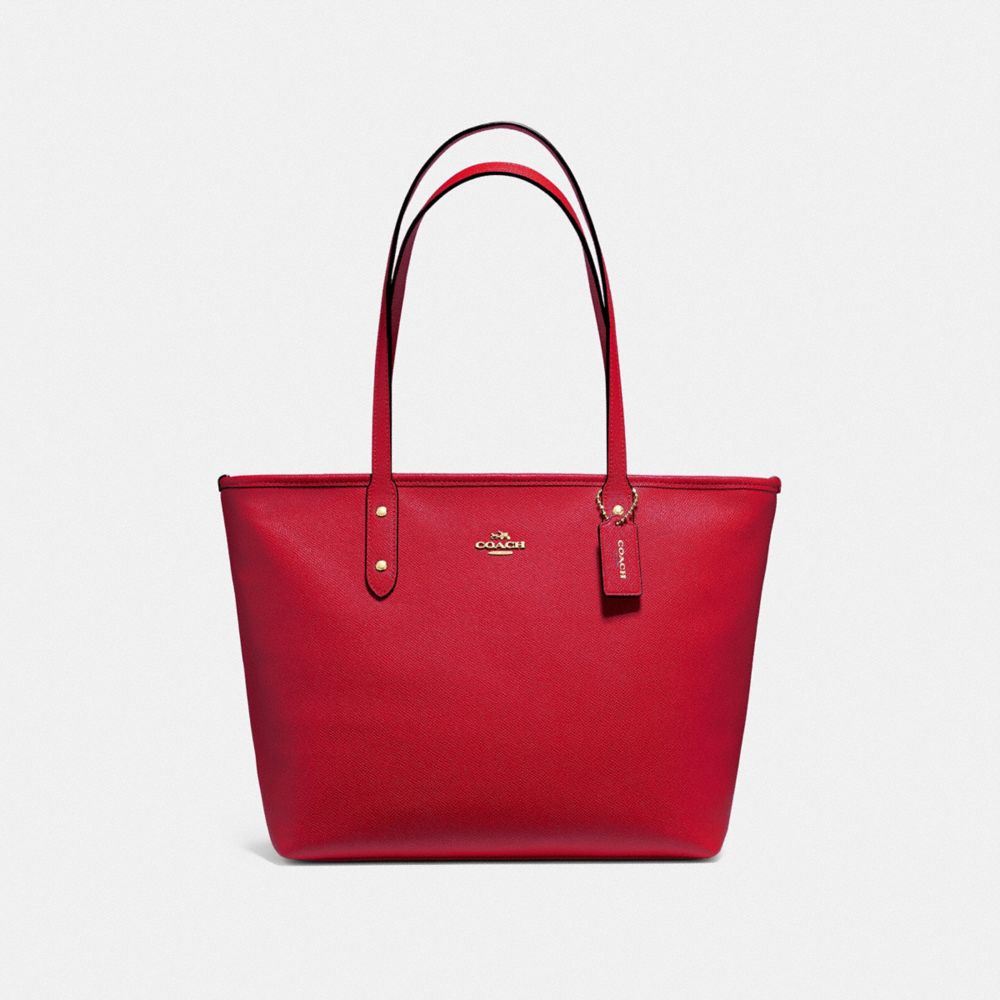 CITY ZIP TOTE - F58846 - BRIGHT CARDINAL/SILVER