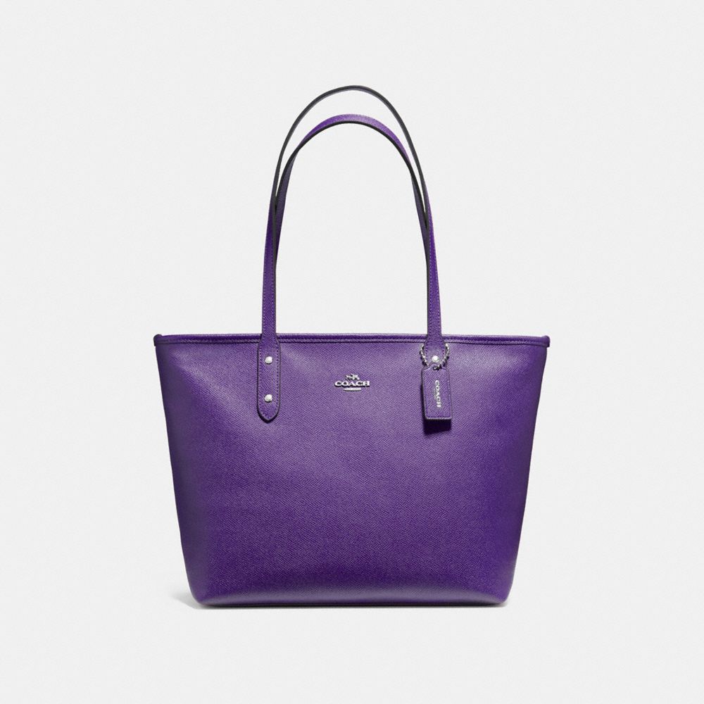 CITY ZIP TOTE - F58846 - VIOLET/SILVER