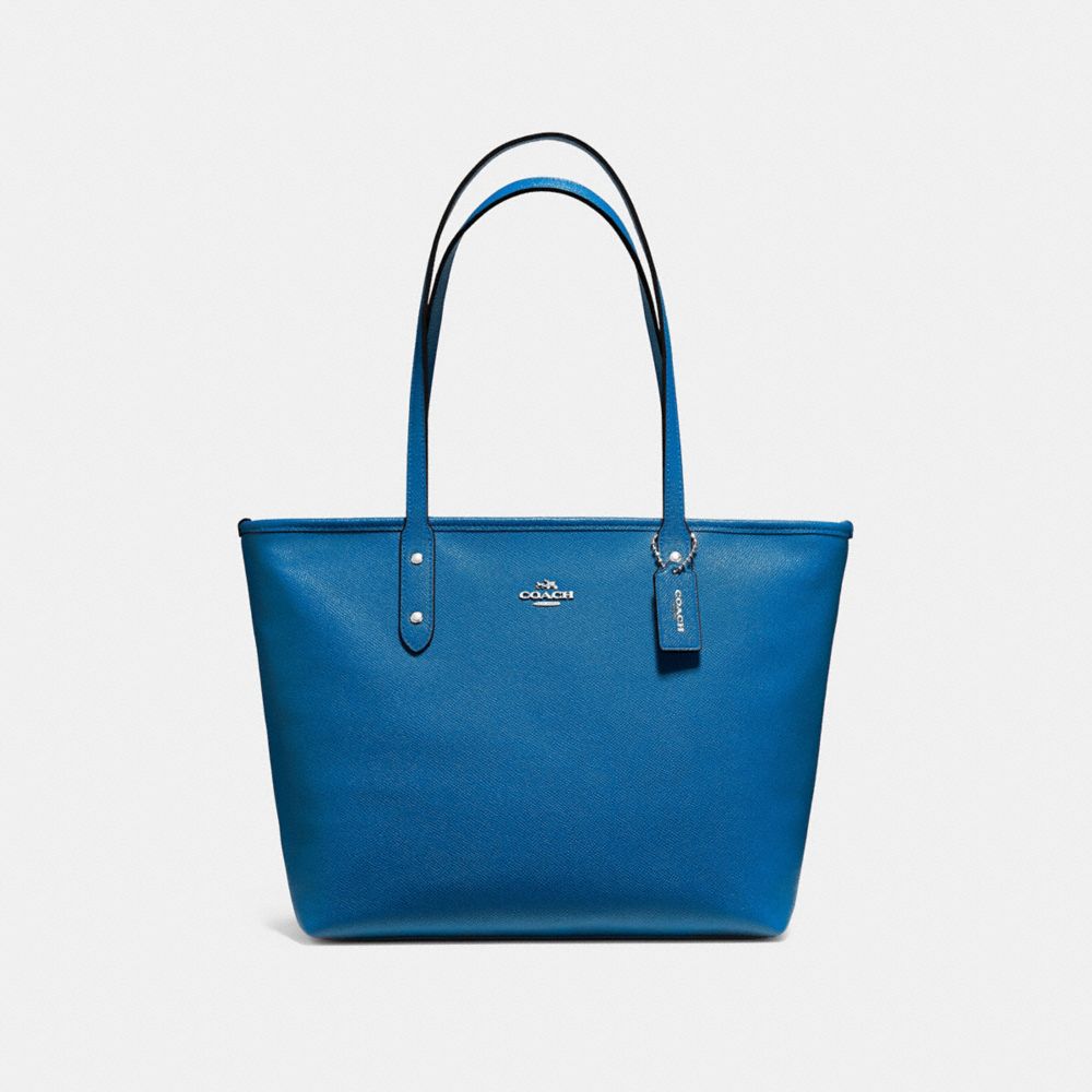 CITY ZIP TOTE - F58846 - SKY BLUE/SILVER