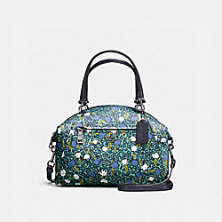 FLORAL PRAIRIE SATCH;DK/LVD - COACH f58876 - Teal Yankee Floral/Dark Gunmetal