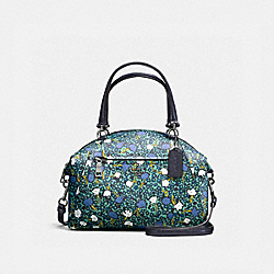 COACH FLORAL PRAIRIE SATCH;DK/LVD - Teal Yankee Floral/Dark Gunmetal - F58876