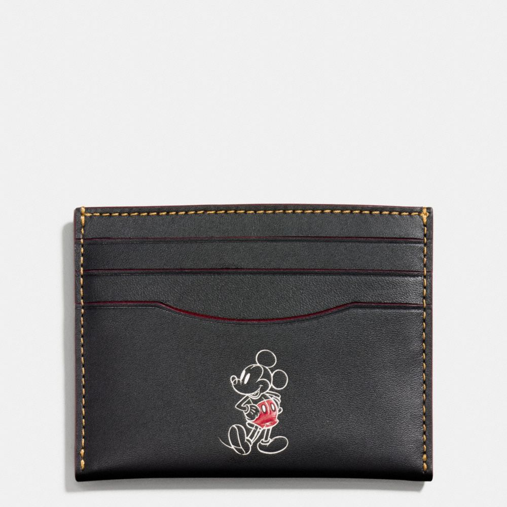 COACH F58934 - SLIM CARD CASE IN GLOVE CALF LEATHER WITH MICKEY BLACK