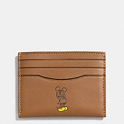 SLIM CARD CASE IN GLOVE CALF LEATHER WITH MICKEY - SADDLE - COACH F58934