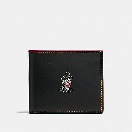 COACH 3-IN-1 WALLET WITH MICKEY - BLACK - F58938
