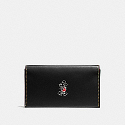 UNIVERSAL PHONE CASE IN GLOVE CALF LEATHER WITH MICKEY - BLACK - COACH F58942
