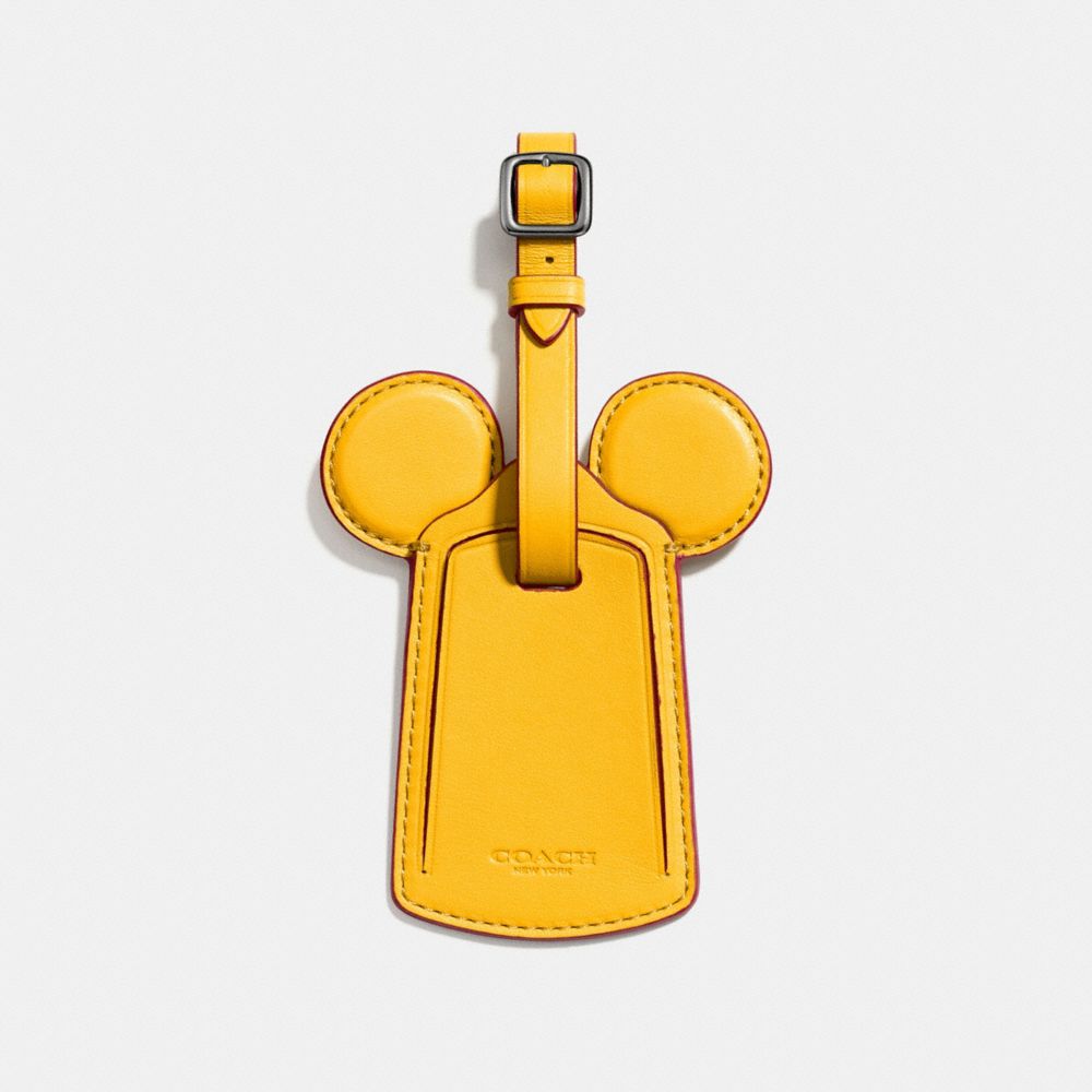 LUGGAGE TAG WITH MICKEY EARS - f58945 - BLACK ANTIQUE NICKEL/BANANA