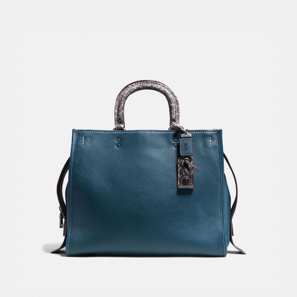 ROGUE 36 WITH COLORBLOCK SNAKESKIN DETAIL - DARK DENIM/BLACK COPPER - COACH F58965