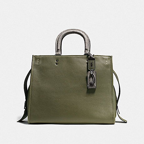 COACH F58965 ROGUE 36 WITH COLORBLOCK SNAKESKIN DETAIL BP/OLIVE