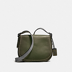 COACH F58967 - SADDLE 23 WITH COLORBLOCK SNAKESKIN DETAIL OLIVE/BLACK COPPER