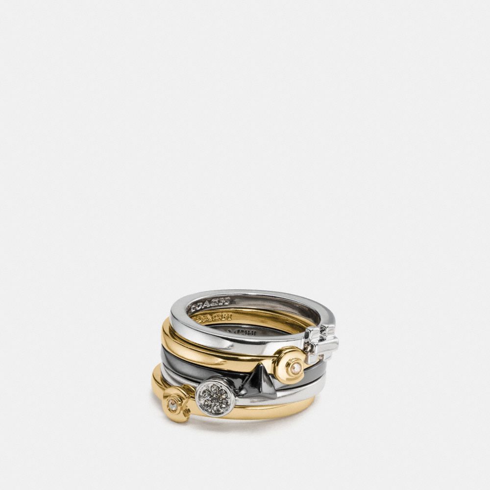 COACH F58988 - COACH DECO MIX RING SET MULTI/GOLD