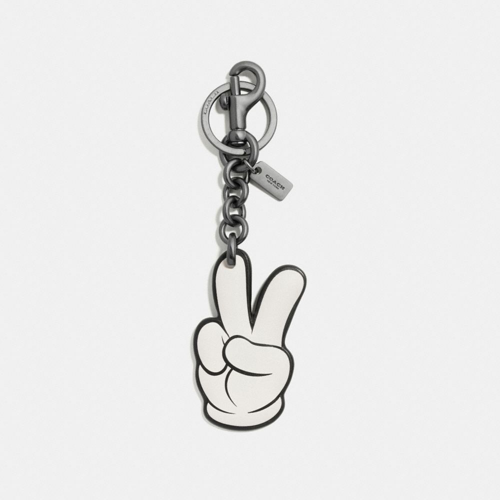 COACH MICKEY PEACE HAND BAG CHARM - BK/White - f58995