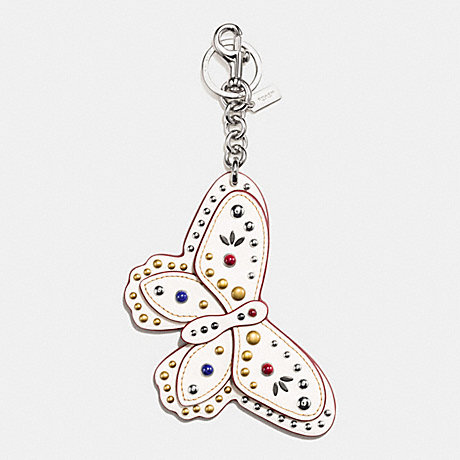 COACH STUDDED BUTTERFLY BAG CHARM - SILVER/CHALK - f58996